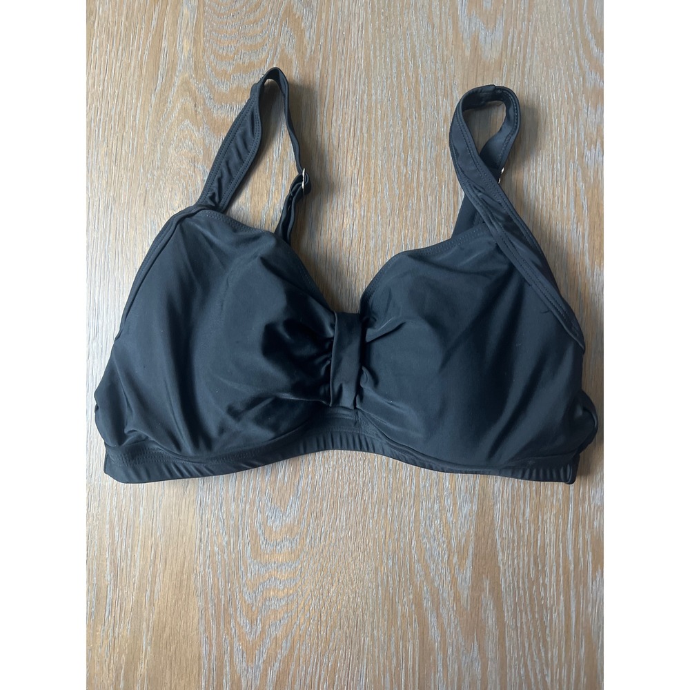Aqua Eve Black Bikini Top Adjustable Straps Swim Separate